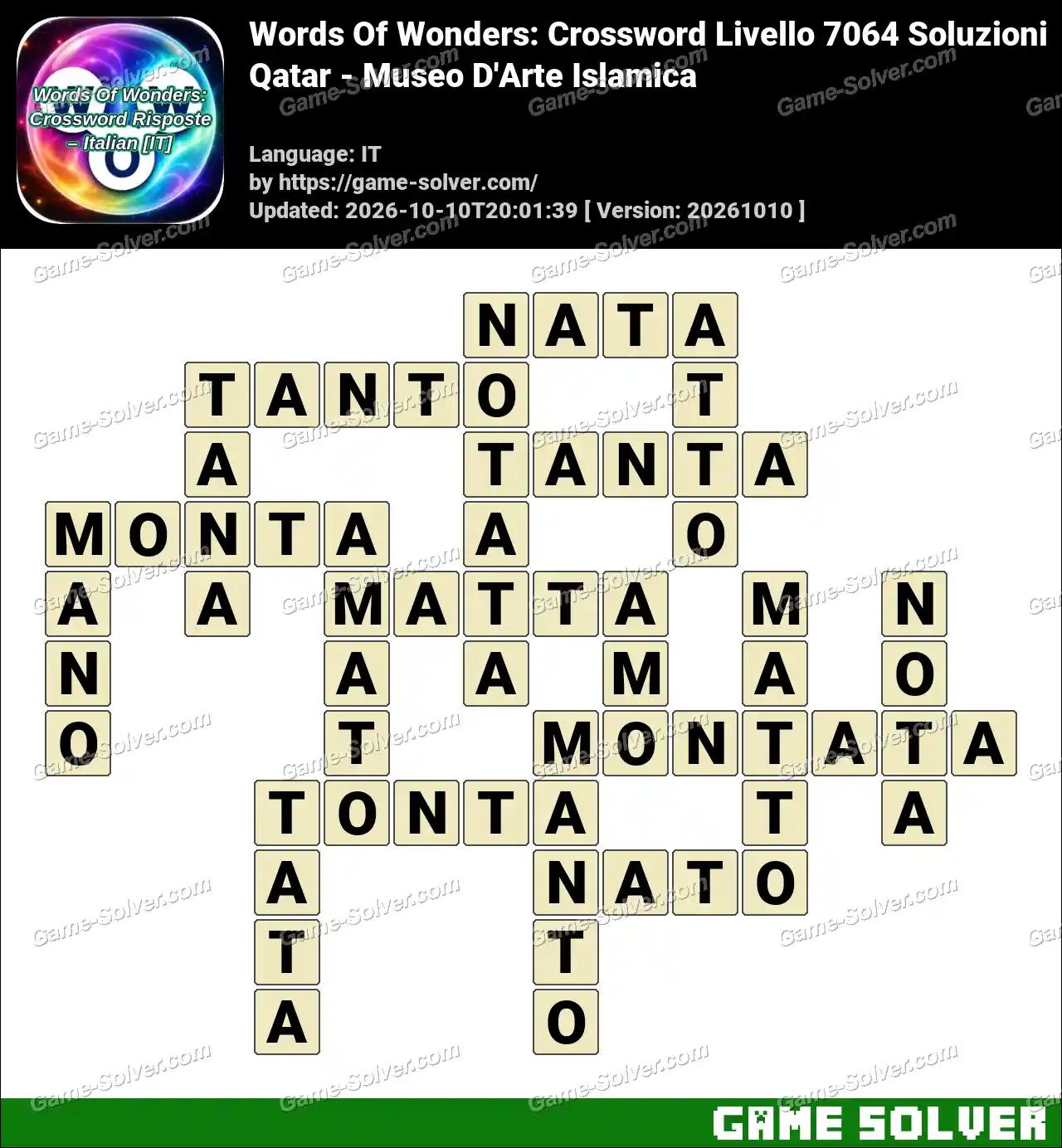 Words Of Wonders: Crossword Livello 7064 Soluzioni – Qatar – Museo D’Arte Islamica